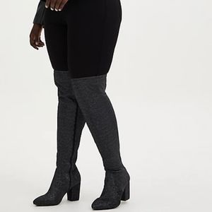 Torrid Faux Suede Glitter Over the Knee Boots